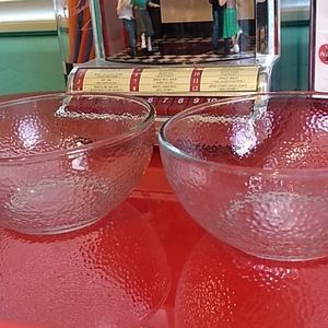 Pair of glass bowls.